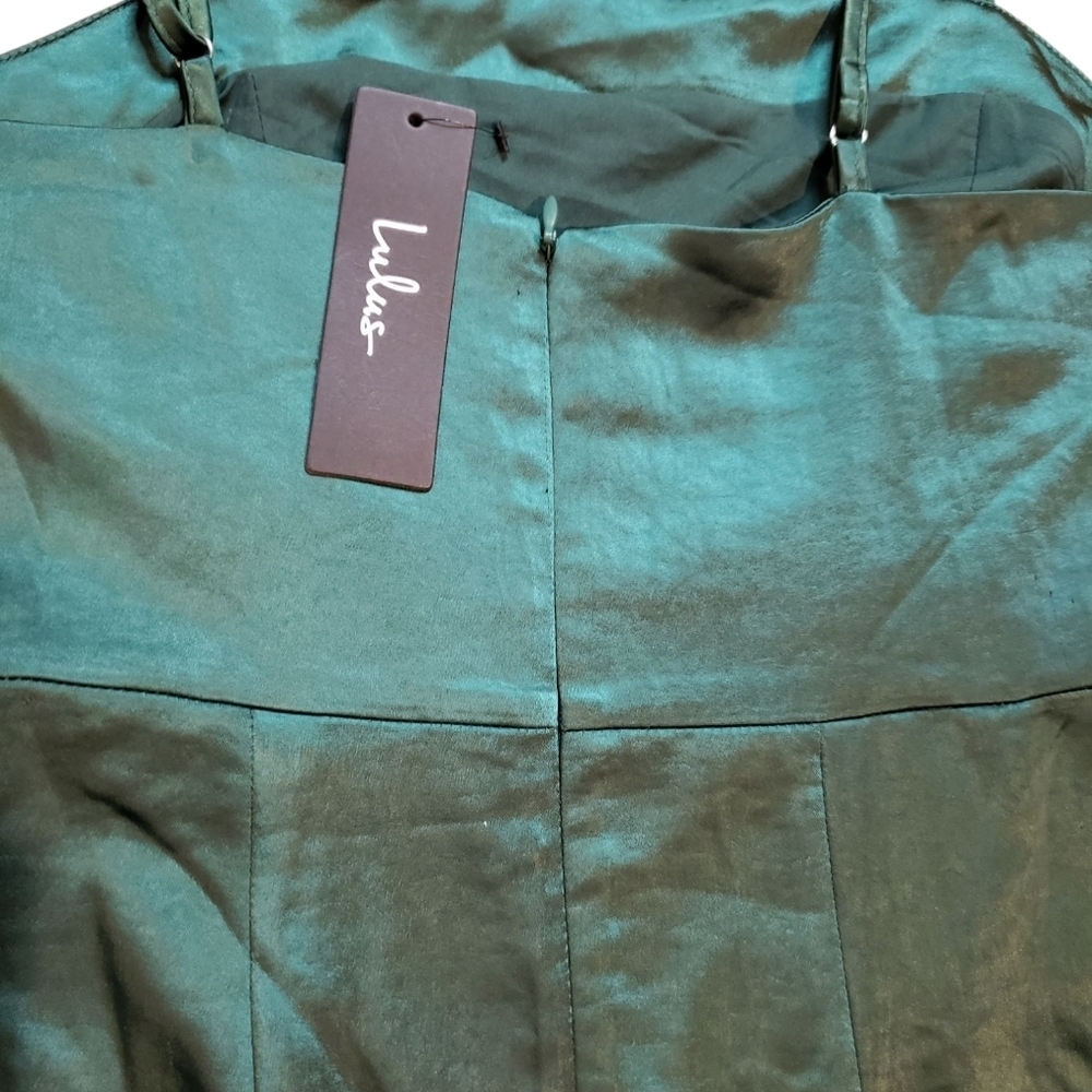 Lulus Green Ruffle Mini Dress Small NWT - Picture 5 of 10